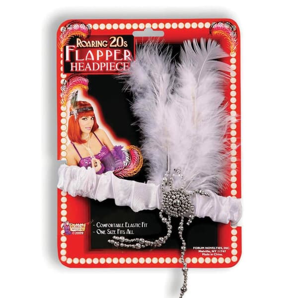 Bristol Novelty Unisex voksen fjerklædt flapper pandebånd White One Size