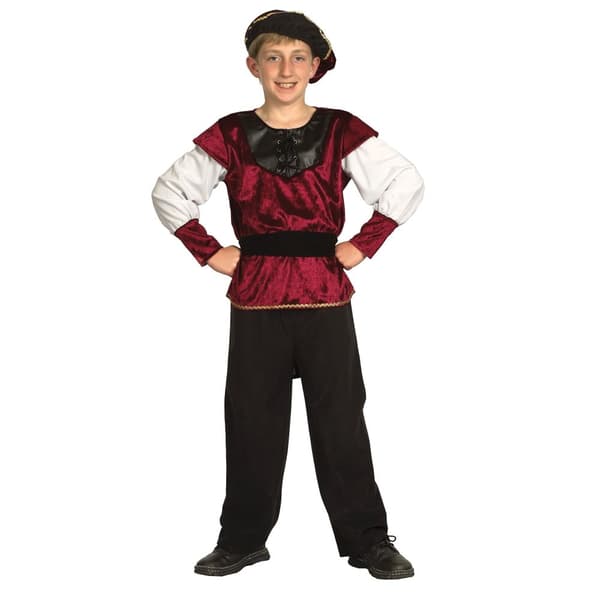 Bristol Novelty Childrens/Boys Renaissance Prince Costume Red/Black/White M