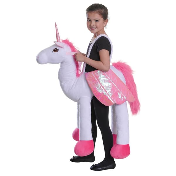Bristol Novelty Childrens/Kids Riding Unicorn Costume Pink/White One Size
