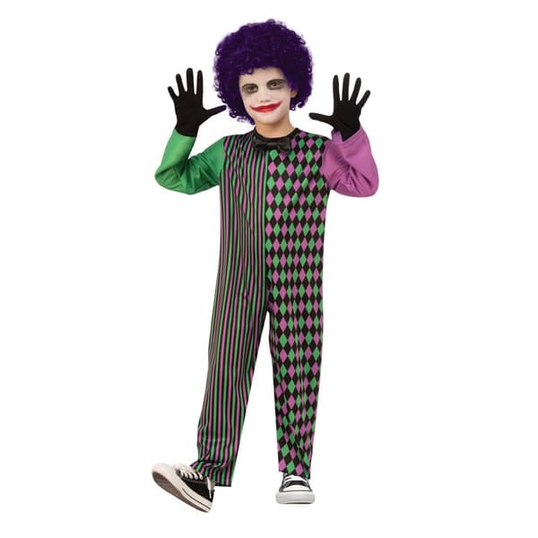 Bristol Novelty Childrens/Kids Clown Boy Costume Purple/Green M