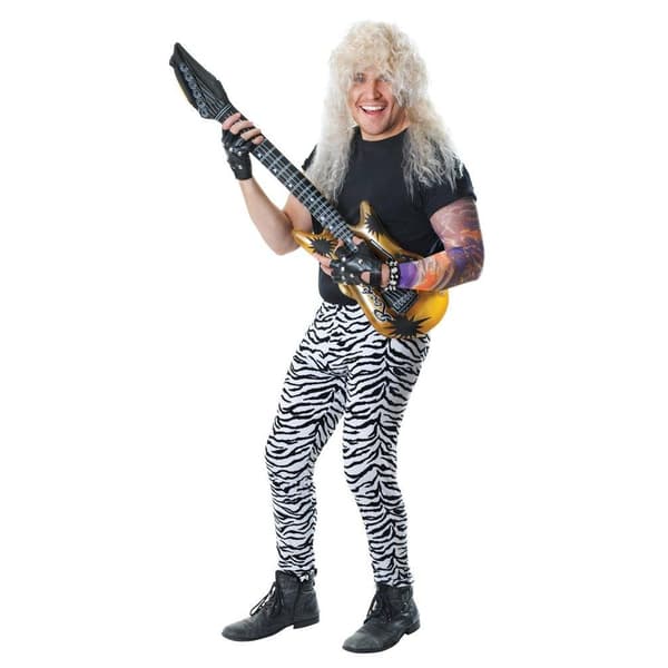 Bristol Novelty Mens Zebra Print Costume Trousers White/Black One Size