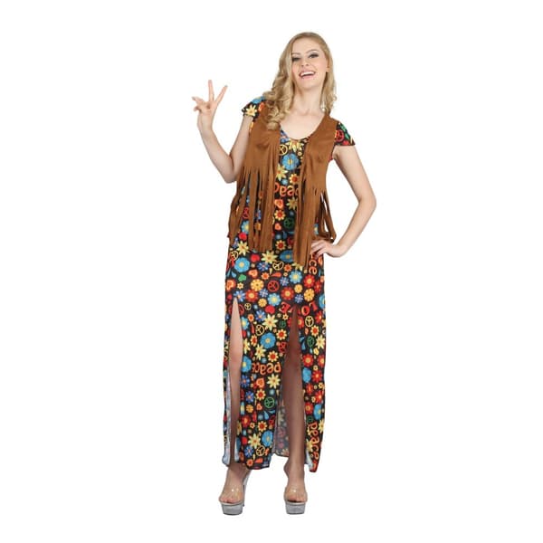 Bristol Novelty Womens/Ladies Flowery Hippie Dress Costume Multicoloured 10-14 UK