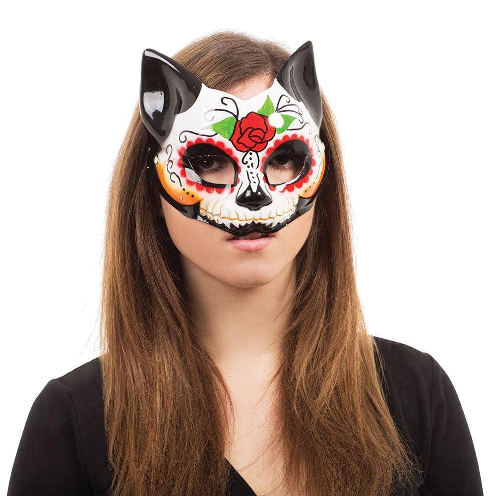 Bristol Novelty Unisex vuxna Day of the Dead Kitty halvmask