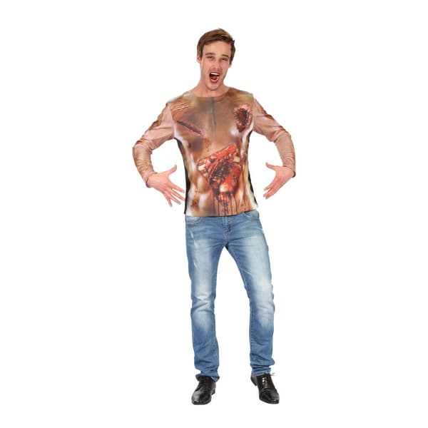 Bristol Novelty Mens Zombie 3D Print Long Sleeve T-Shirt Multicoloured One Size