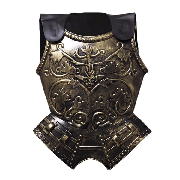 Bristol Novelty Mens Roman Chest Plate With Cape Black/Gold One Size