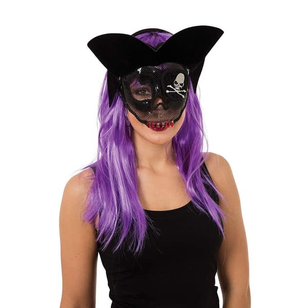 Bristol Novelty Kvinnor/Damer genomskinlig ond piratmask Black One Size