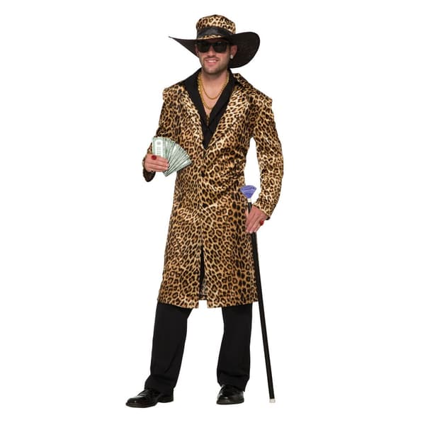 Bristol Novelty Mens Pimp Costume Leopard One Size