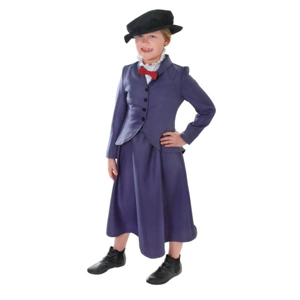 Bristol Novelty Childrens/Kids Nanny Costume Navy/White/Black/Red L