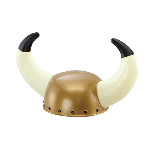 Bristol Novelty Unisex vikingehjelm med overdimensionerede horn Gold/White/Black One Size