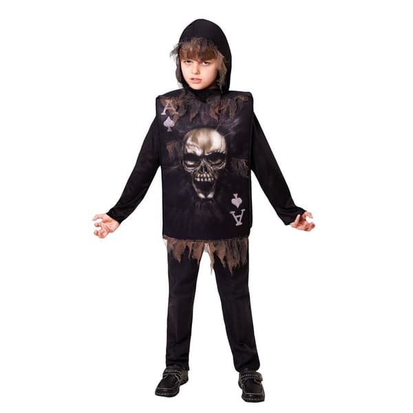 Bristol Novelty Børne/børn Skeleton spillekort tabard Black M