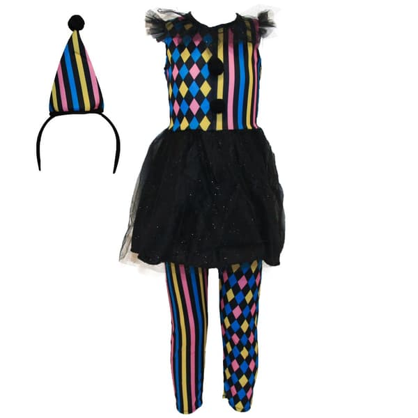 Bristol Novelty Children/Kids Quarter Sawn Clown Girl Costume