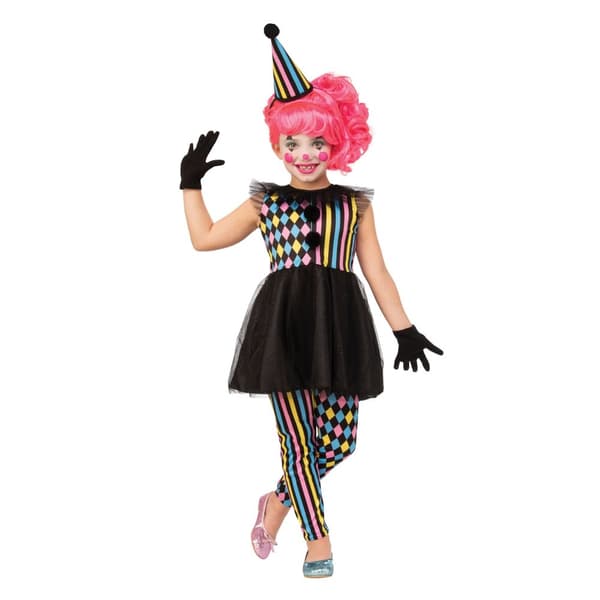 Bristol Novelty Children/Kids Quarter Sawn Clown Girl Costume Black S