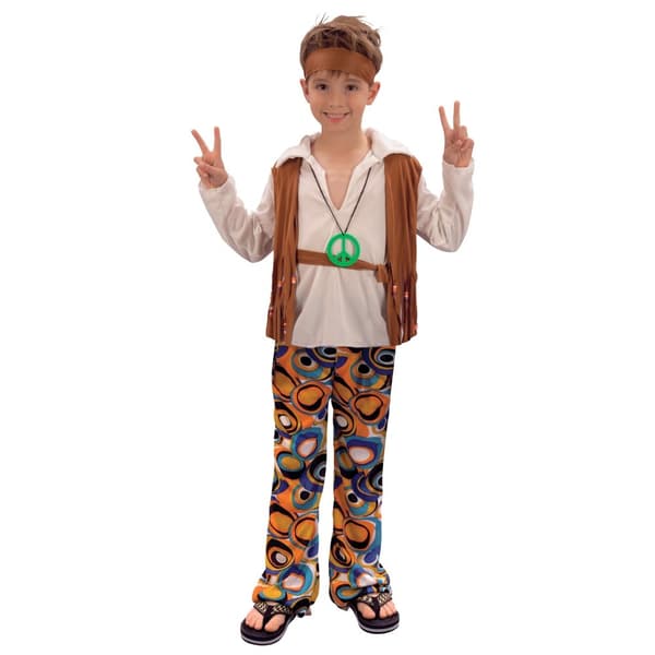 Bristol Novelty Boys Hippy Costume Multicoloured M