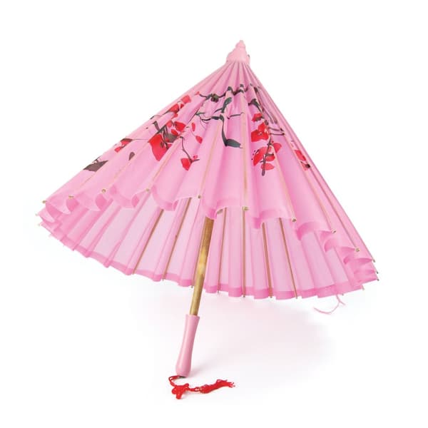 Bristol Novelty Silk Parasol With Wooden Handle Pink One Size