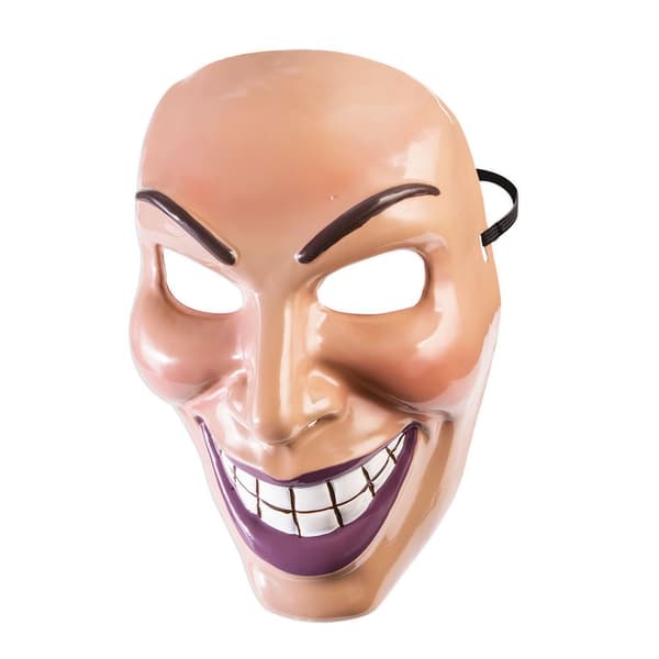 Bristol Novelty Unisex Adults Male Evil Grin Mask Beige/Purple One Size