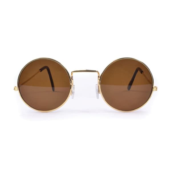 Bristol Novelty Unisex Adults 60s Style Glasses Brown One Size