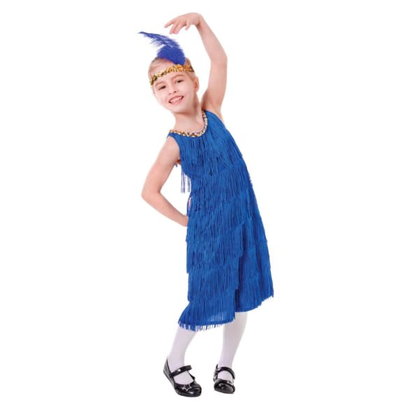 Bristol Novelty Childrens/Girls Flapper Costume Blue M
