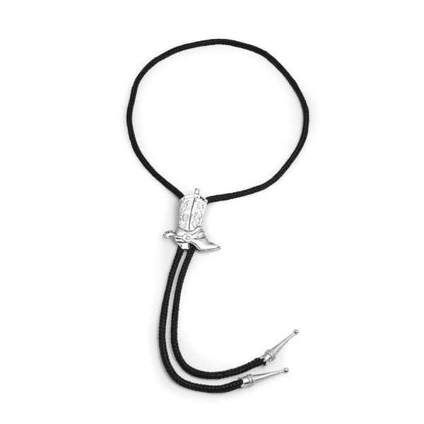 Bristol Novelty Cowboy Boot Bootlace Tie Black/Silver One Size
