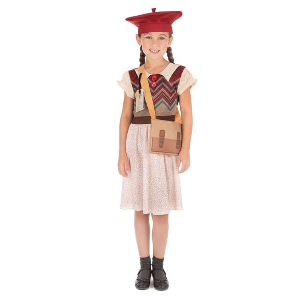 Bristol Novelty Childrens/Girls Evacuee Schoolgirl Costume Multicoloured XL
