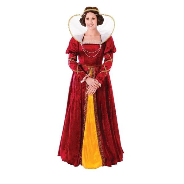 Bristol Novelty Womens/Ladies Queen Elizabeth I Costume Red/Gold One Size