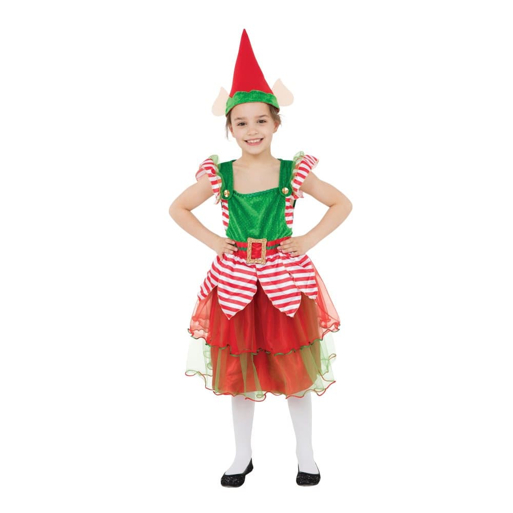 Bristol Novelty Barn/flickor Elf Girl Kostym