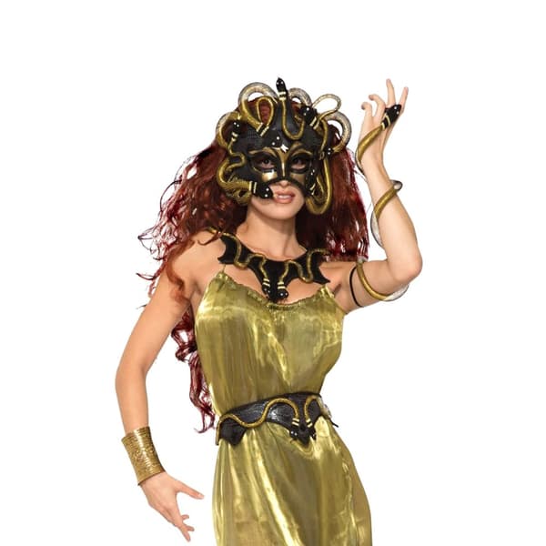 Bristol Novelty Unisex Medusa Snake Arm Wrap Gold/Black One Size