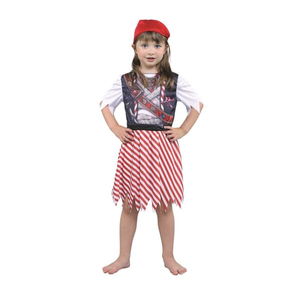 Bristol Novelty Flickor Sublimation Pirat klänning och bandana kostym Multicoloured M