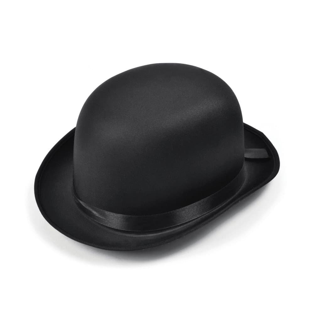 Bristol Novelty Unisex vuxna svart satin Bowler Hat