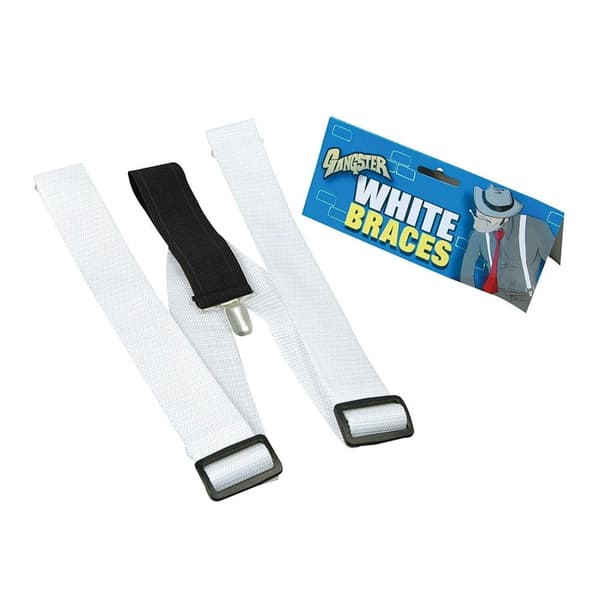 Bristol Novelty Unisex Adults Plain Braces White One Size