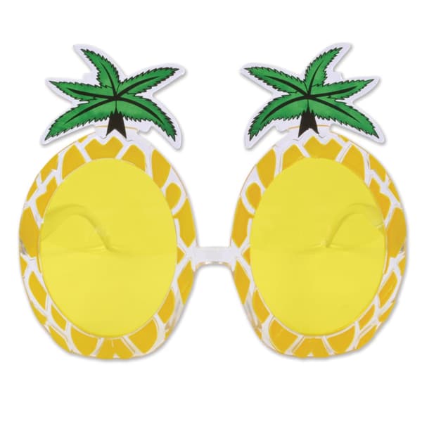 Bristol Novelty Unisex Pineapple Glasses Yellow/White/Green One Size