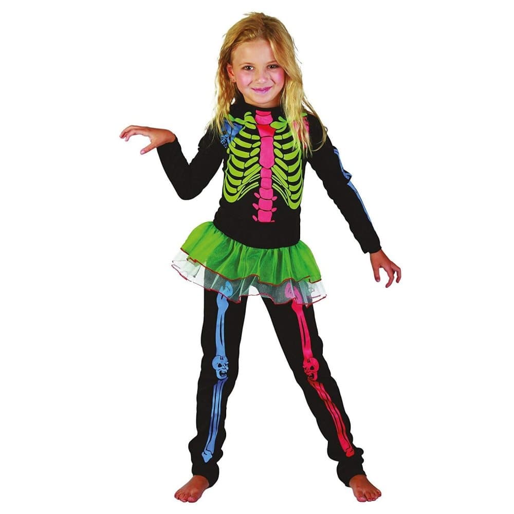 Bristol Novelty Barn/flickor Multicoloured Skeleton Kostym