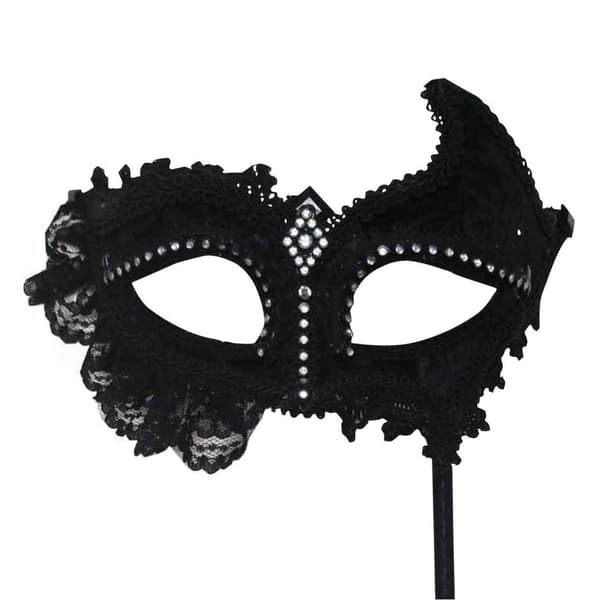 Bristol Novelty Unisex Adults Lace Mask On Stick