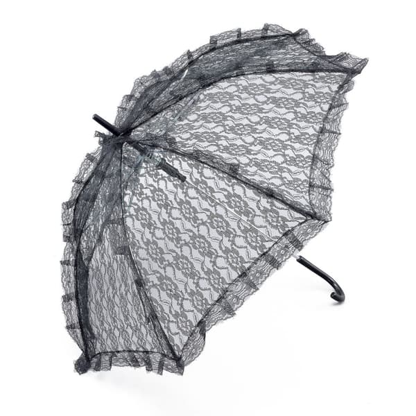 Bristol Novelty Lace Parasol Black One Size