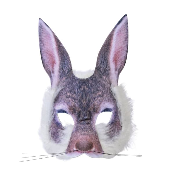 Bristol Novelty Voksne Unisex Bunny ansigtsmaske Grey One Size
