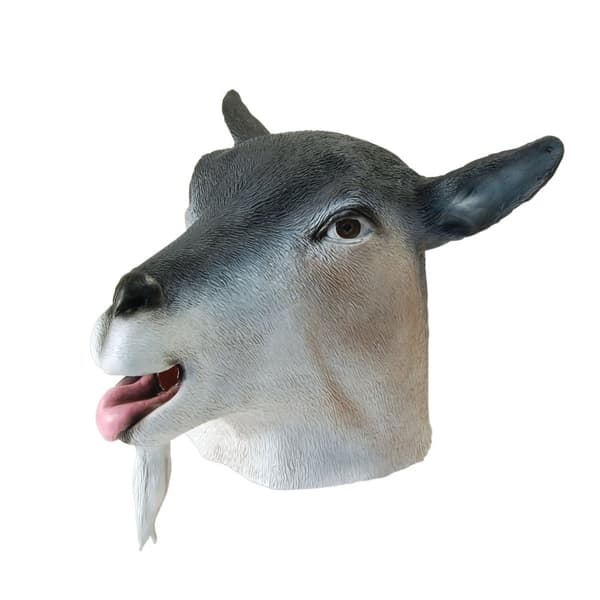 Bristol Novelty Unisex gummi gedemaske til voksne Grey/White One Size