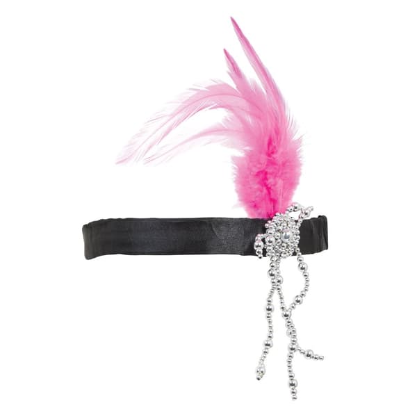 Bristol Novelty Unisex voksen Basic Flapper pandebånd Black/Pink One Size