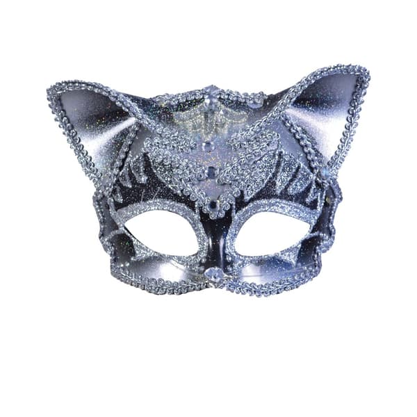 Bristol Novelty Unisex voksen maske med juveler for voksne med katte Silver One Size