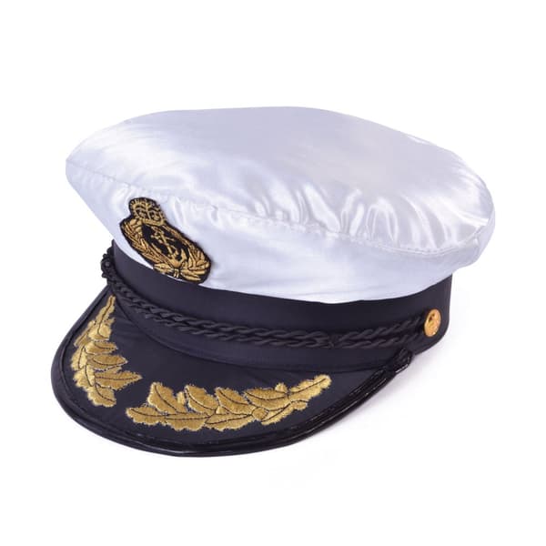 Bristol Novelty Unisex voksen Deluxe Captain Cap White One Size