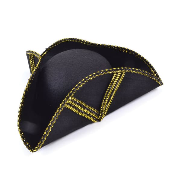 Bristol Novelty Unisex vuxenmönster Tricorn Hat Black/Gold One Size