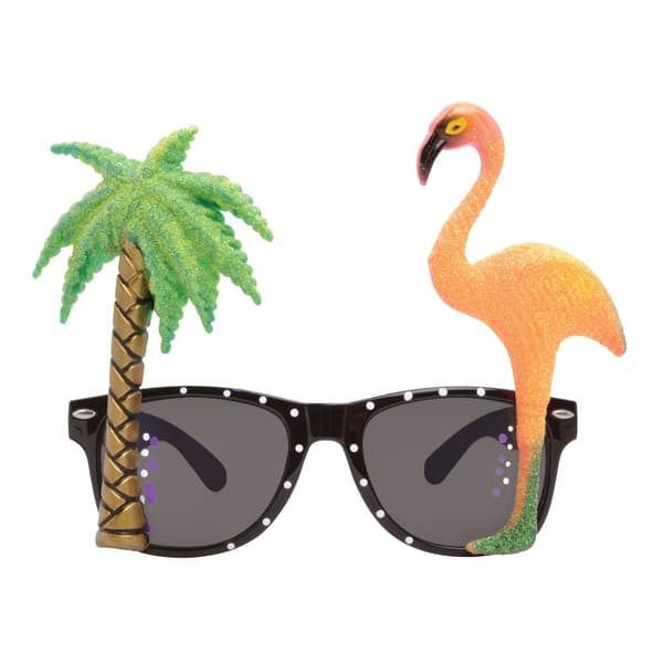 Bristol Novelty Unisex Adults Flamingo Palm Tree Glasses Multicoloured One Size