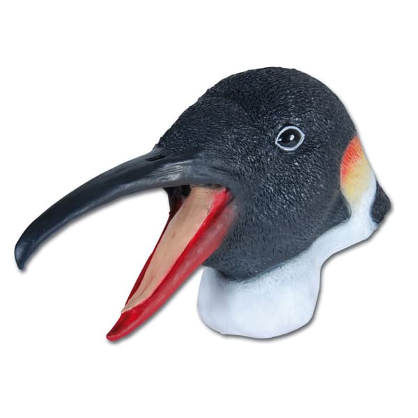 Bristol Novelty Unisex pingvin gummihovedmaske Black/White/Red One Size
