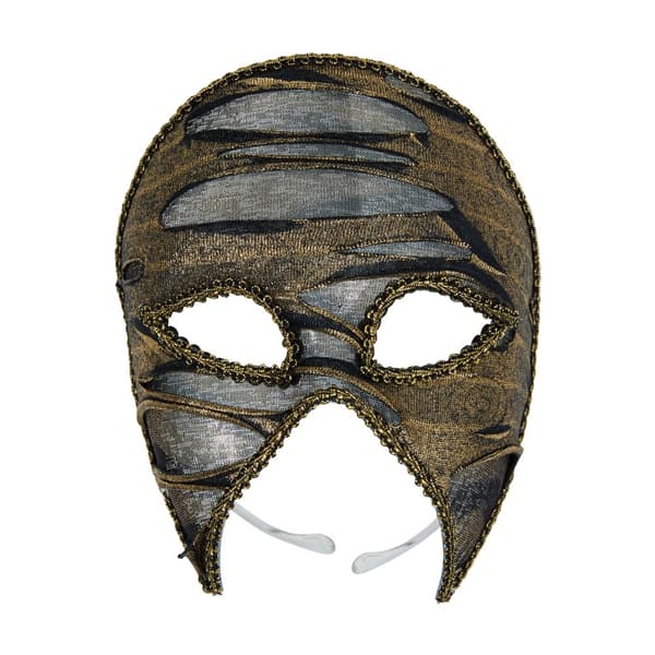 Bristol Novelty Unisex voksen Ripped Look 3/4 øjenmaske Black/Gold One Size