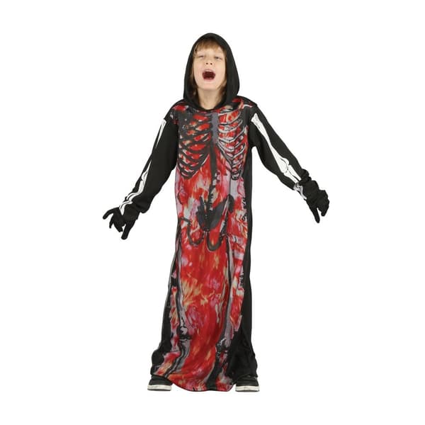 Bristol Novelty Childrens/Kids Skeleton Demon Costume Black/White/Red L