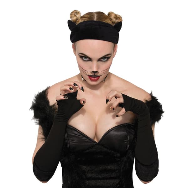 Bristol Novelty Adults Unisex Velvet Cat Ears Black One Size