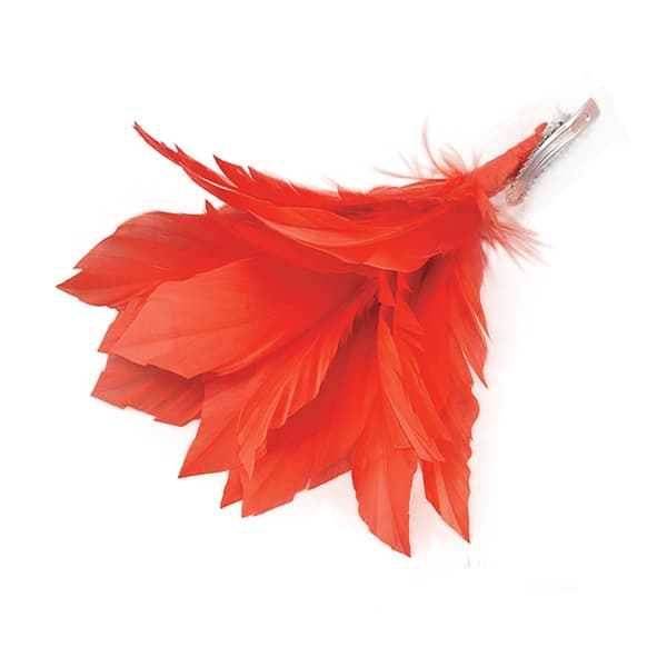 Bristol Novelty Black Feather Flower Clip Red One Size