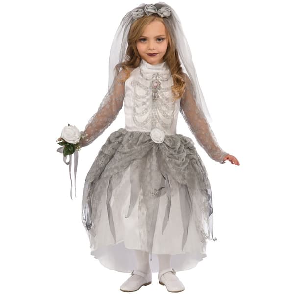 Bristol Novelty Børne/pige skelet brud kostume