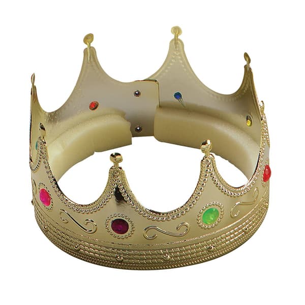 Bristol Novelty Unisex skinnende kroner med falske ædelsten (pakke med 2) Gold 11.5 x 20cm