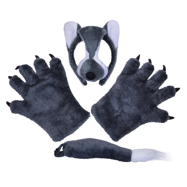 Bristol Novelty Kids/Children Unisex Three Piece Wolf Costume Grey/White One Size