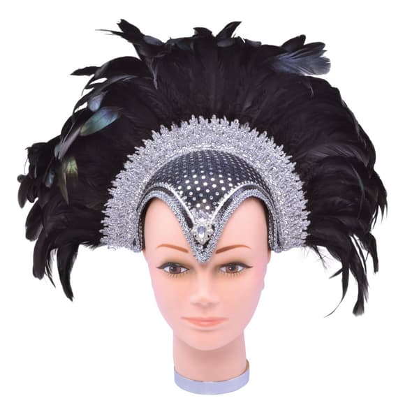 Bristol Novelty Womens/Ladies Jewel Plume Feather Helmet