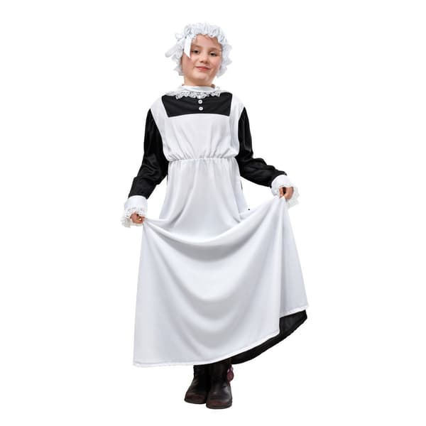 Bristol Novelty Girls Victorian Maid Costume White/Black One Size